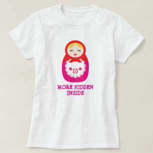 Nesting babushka pop roze t-shirt