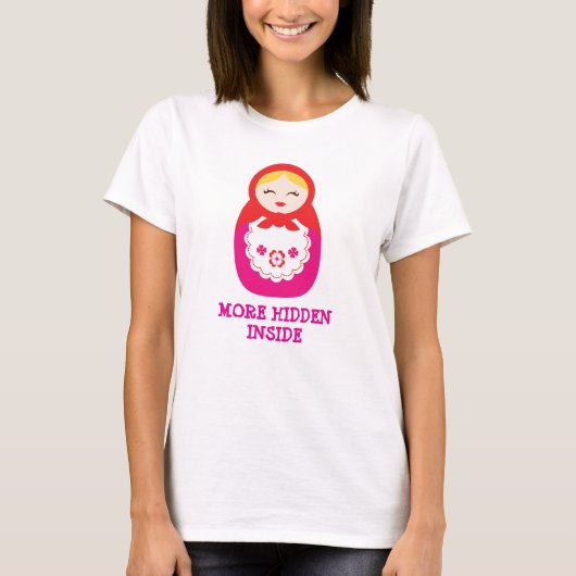 Nesting babushka pop roze t-shirt (Voorkant)