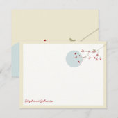 Nesting Bird and Family Baby Dank je briefkaart (Voorkant / Achterkant)