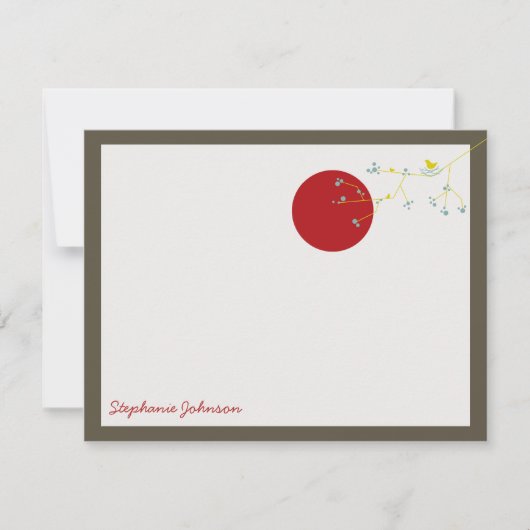 Nesting Bird and Family Baby Dank je briefkaart (Voorkant)