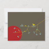 Nesting Bird and Family Baby Dank je briefkaart (Achterkant)