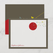 Nesting Bird and Family Baby Dank je briefkaart (Voorkant / Achterkant)