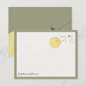 Nesting Bird and Family Baby Dank je briefkaart (Voorkant / Achterkant)