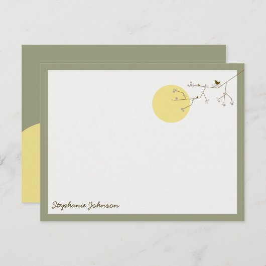 Nesting Bird and Family Baby Dank je briefkaart (Voorkant / Achterkant)