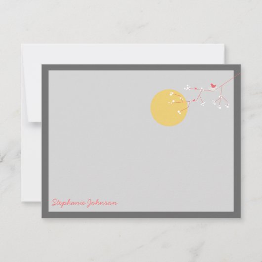 Nesting Bird and Family Baby Dank je briefkaart (Voorkant)