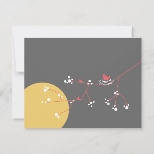 Nesting Bird and Family Baby Dank je briefkaart (Achterkant)