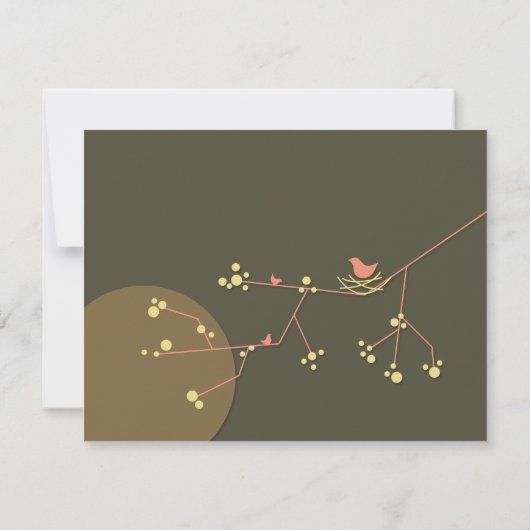 Nesting Bird and Family Baby Dank u, neem nota van Kaart (Achterkant)