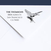 Nesting Bird Elegant Family Return Address Rubberstempel