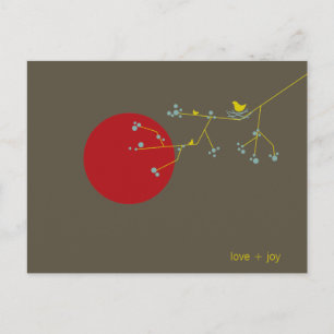 Nesting Bird en familie Baby Dank u Briefkaart