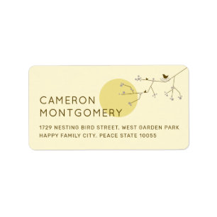 Nesting Bird Family Baby Shower Adreslabels Etiket