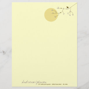 Nesting Bird Family Baby shower Letterhead Briefhoofd