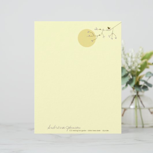 Nesting Bird Family Baby shower Letterhead Briefhoofd (Staand voorkant)