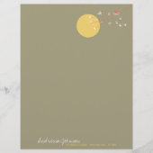 Nesting Bird Family Baby shower Letterhead Briefhoofd Ontwerp (Voorkant)