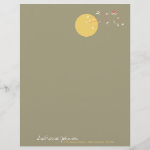 Nesting Bird Family Baby shower Letterhead Briefhoofd Ontwerp