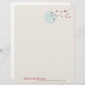 Nesting Bird Family Baby shower Letterhead Custom Briefhoofd (Voorkant / Achterkant)