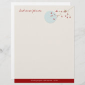 Nesting Bird Family Baby shower Letterhead Persoonlijk Briefhoofd (Voorkant / Achterkant)