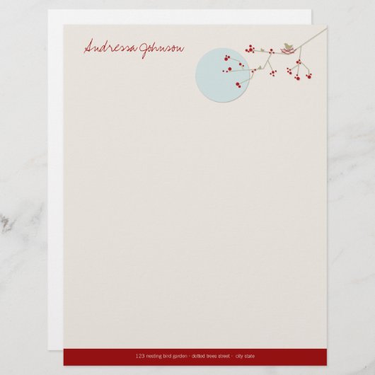Nesting Bird Family Baby shower Letterhead Persoonlijk Briefhoofd (Voorkant / Achterkant)