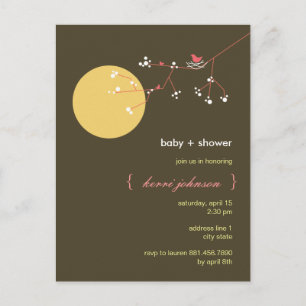 Nesting Bird stamboom grillig Baby shower Uitnodiging Briefkaart