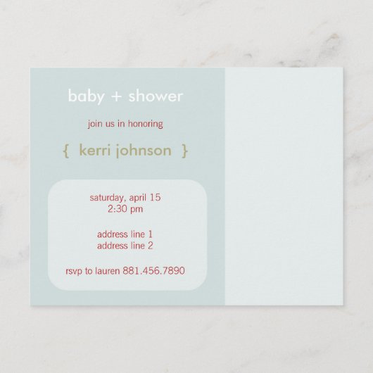 Nesting Bird stamboom grillig Baby shower Uitnodiging Briefkaart (Achterkant)