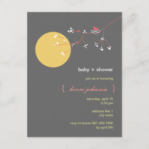 Nesting Bird stamboom grillig Baby shower Uitnodiging Briefkaart