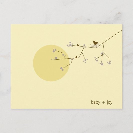 Nesting Bird stamboom grillig Baby shower Uitnodiging Briefkaart (Voorkant)