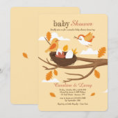 Nesting Birds Baby shower Kaart (Voorkant / Achterkant)