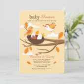 Nesting Birds Baby shower Kaart (Staand voorkant)