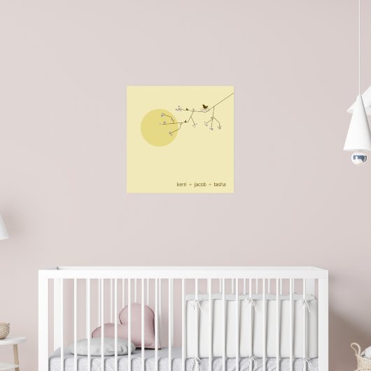 Nesting Birds Family Baby Nursery Art Print (Kinderkamer 2)