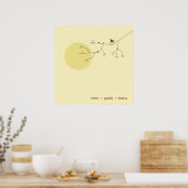 Nesting Birds Family Baby Nursery Art Print (Keuken)