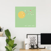 Nesting Birds Family Baby Nursery Art Print (Thuiskantoor)