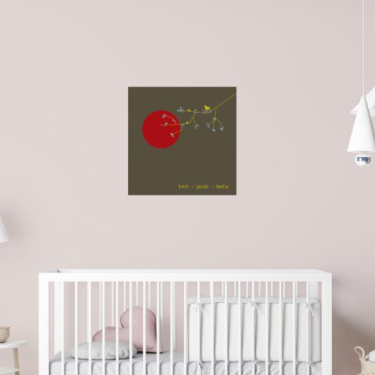 Nesting Birds Family Baby Nursery Art Print (Kinderkamer 2)