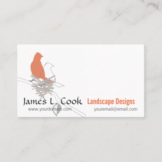 Nesting Birds Landscaping Event Planner Consultant Visitekaartje (Voorkant)