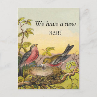 Nesting Birds Nieuw Adres Briefkaart