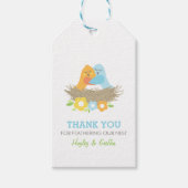 Nesting Birds Spring Baby Jongen Douche Blauw Sina Cadeaulabel (Voorkant)