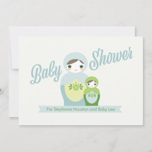 Nesting Doll Baby shower Invitation Kaart (Voorkant)