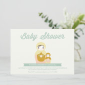 Nesting Doll Baby shower Invitation Kaart (Staand voorkant)