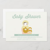 Nesting Doll Baby shower Invitation Kaart (Voorkant / Achterkant)