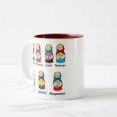 Nesting Dolls Day of the Week Tweekleurige Koffiemok (Voorkant links)