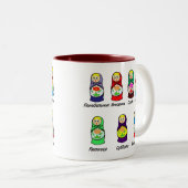 Nesting Dolls Day of the Week Tweekleurige Koffiemok (Voorkant rechts)