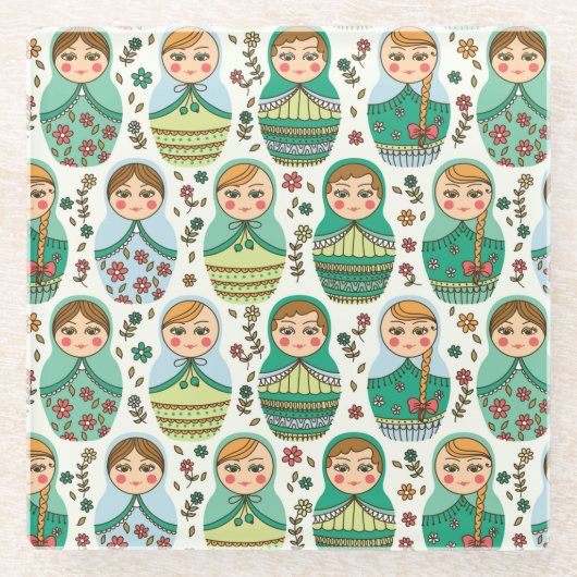Nesting Dolls Glass Onderzetter (Voorkant)