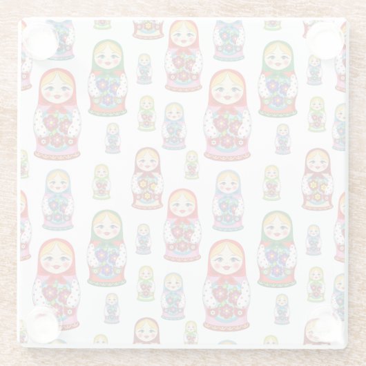 Nesting Dolls Glazen Onderzetter (Achterkant)