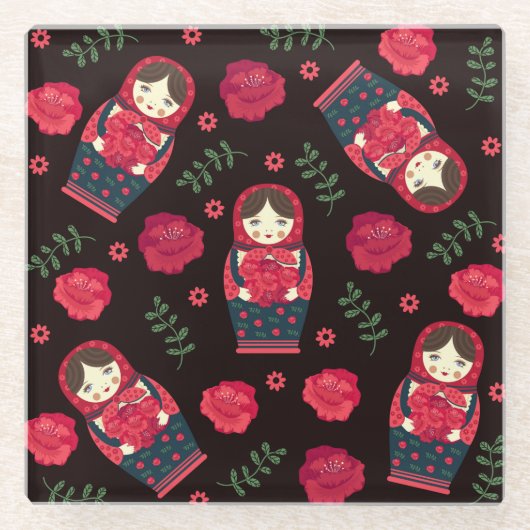 Nesting Dolls Glazen Onderzetter (Voorkant)