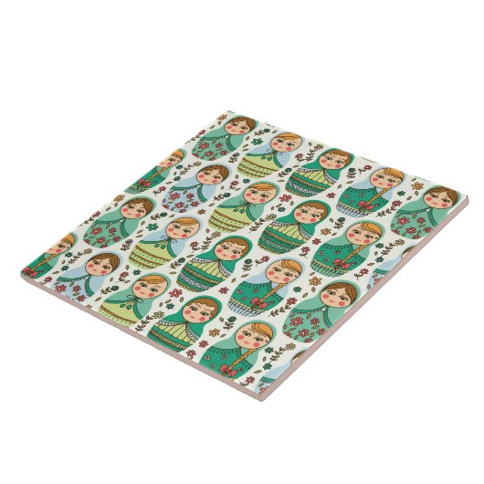 Nesting Dolls Keramische Tegel Tegeltje (Zijkant)