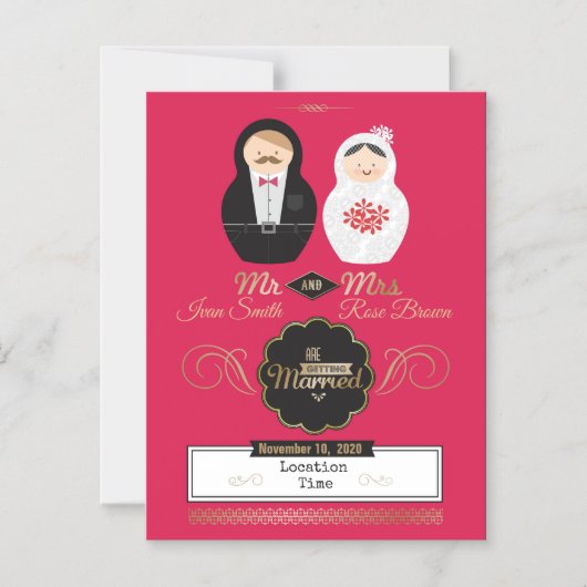 Nesting Dolls Magnetische Uitnodiging (Voorkant)