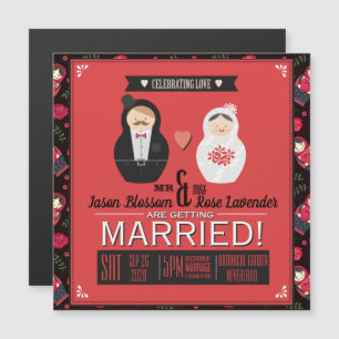 Nesting Dolls Wedding Magnetische Uitnodiging