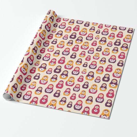 Nesting Dolls Wrapping Paper Cadeaupapier (Uitgerold)