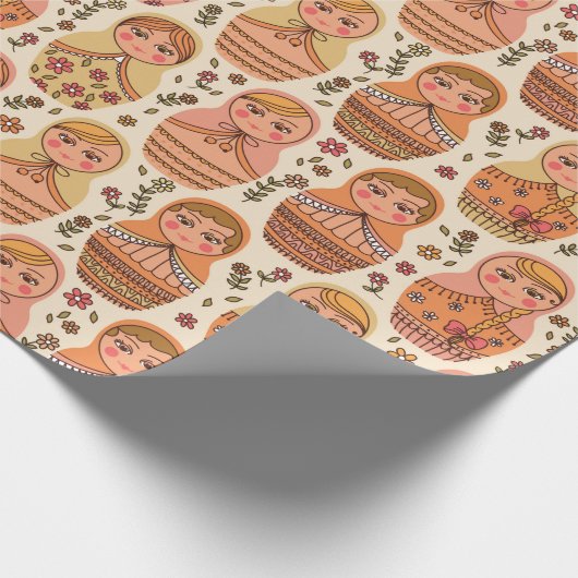 Nesting Dolls Wrapping Paper Cadeaupapier (Hoek)