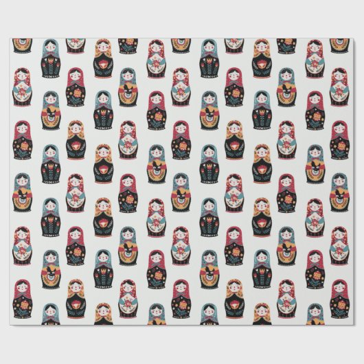 Nesting Dolls Wrapping Paper Cadeaupapier (Vlak)