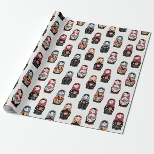 Nesting Dolls Wrapping Paper Cadeaupapier (Uitgerold)