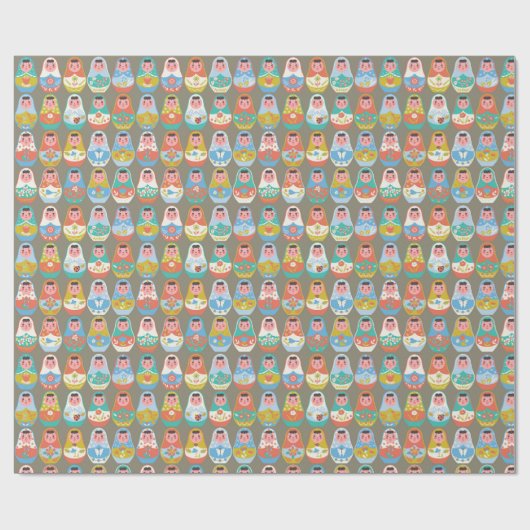 Nesting Dolls Wrapping Paper Cadeaupapier (Vlak)